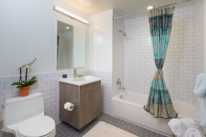 A bathroom at Eleven33 apartments